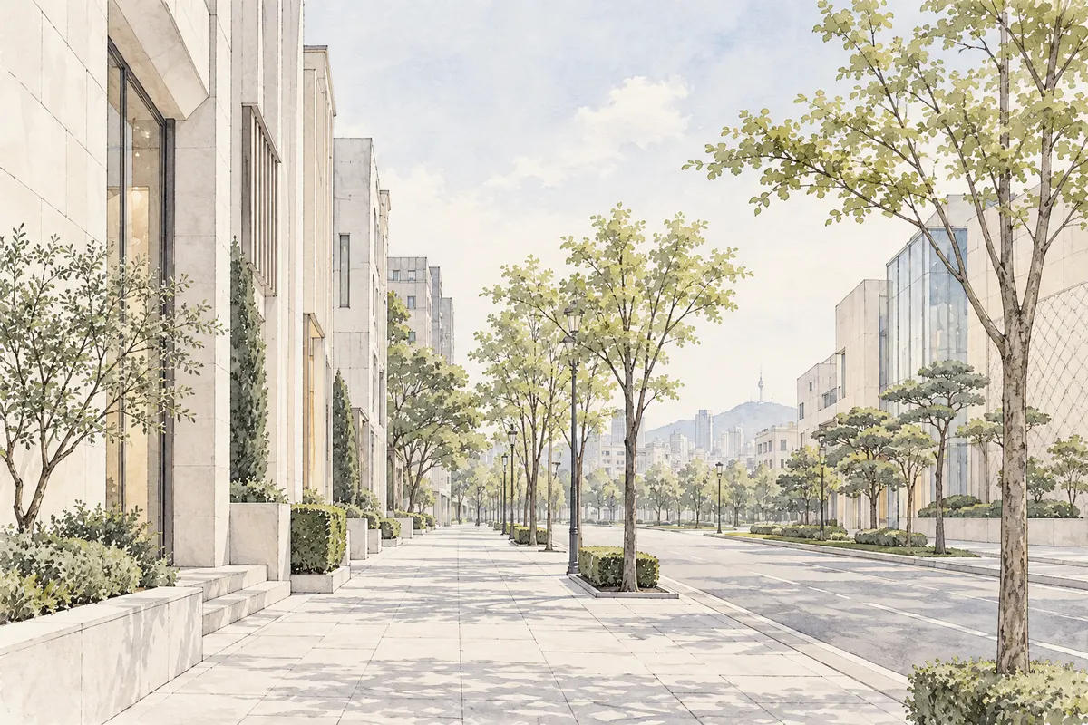 Illustration of Apgujeong / Cheongdam; not Laurel Clinic or its building