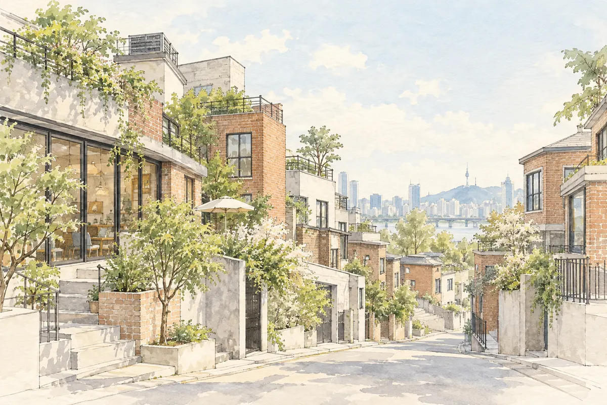 Illustration of Hongdae / Hapjeong; not D'ELVE Clinic or its building