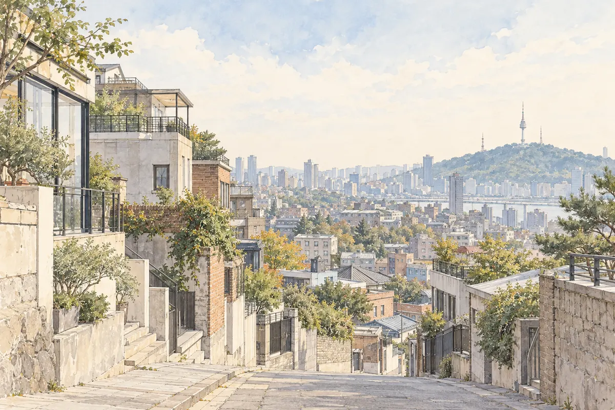 Illustration of Itaewon / Yongsan; not CÓMO Clinic or its building