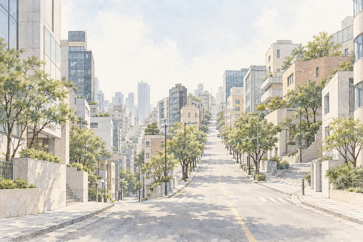 Illustration of Sinnonhyeon / Nonhyeon; not Delphic Clinic or its building