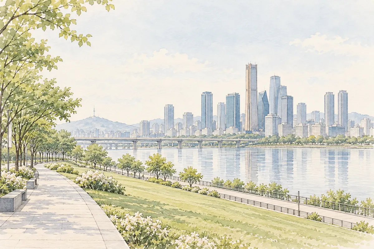 Illustration of Yeouido; not Dami Skin Clinic or its building